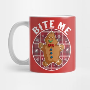 Bite Me Gingerbread Man Christmas Cookie Xmas Mug